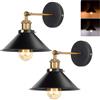 FIRVRE 2 Pack Nero Luci da parete industriali Ombrello Lampade da parete Loft Vintage Lampade da parete Sconce rustiche Lampada da parete E27 per cucina Sala da pranzo Corridoio Caffè Bar