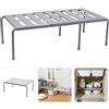 Roebii, organizer impilabile per mobile da cucina, allungabile, da cucina, da bagno, da scrivania, il design in acciaio perforato permette di scolare