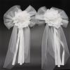 Blausky 1 paio di grandi fiocchi, per auto, matrimonio, in tulle, con perline, fiocchi decorativi per feste, sedie, auto, matrimoni, S (33 x 25 cm)
