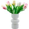 CiciIng Vaso Geometrico in Vetro - Moderno Idroponico, Tulipano, Decorativo per Casa, Ufficio, Matrimonio (Bianco)