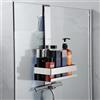 NEOVSUNY Mensola Doccia da Appendere, Mensola Doccia Senza Fori per Porta Doccia Senza Telaio in Vetro, Cestino Doccia in Acciaio Inox da Appendere per Porta Doccia in Vetro, Organizzatore da Bagno