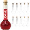 slkfactory TUL-HGK - 10 bottiglie vuote in vetro da 500 ml, per succhi di frutta, aceto e liquori, 0,5 litri (10 x 500 ml)