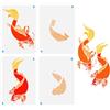 FINGERINSPIRE 4 stencil a strati con pesci koi per dipingere 21 x 29,7 cm, grandi modelli riutilizzabili per disegno a tema animale per tessuto in legno