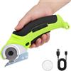 Haedswer Taglierina per cartone senza fili, 4,2V 240 giri/min, taglierina rotativa con 2 lame autoaffilanti, taglierina rotativa elettrica per cartone, pelle, tessuto, tappeto fino a 6 mm