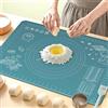 ULTRAKENO Tappetino da pasticceria in silicone, 80 x 60 cm, extra spesso, antiaderente, con misure e bordo rialzato, per pasticceria, pane, biscotti, pizza, fondente, pasta, indaco
