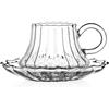 Ichendorf Milano Tazzina Caffè con Piattino, Collezione Folk, 16 cl, Vetro Borosilicato, Fatto a Mano