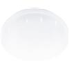 Eglo Pogliola-E - Lampada da soffitto a LED, plafoniera piatta con effetto cristallo, per corridoio, camera letto, in metallo e plastica bianchi, bianco caldo, diametro di 22 cm