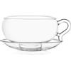 Ichendorf Milano Tazza Tè con Piattino, Collezione Kamakura, 45 cl, Vetro Borosilicato, Fatto a Mano