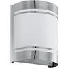 Eglo Applique esterna Rosada-E, lampada da parete in acciaio inox e vetro satinato bianco, attacco E27, IP44