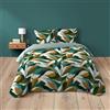 Douceur d'Intérieur, Parure da letto 3 pezzi (260 x 240 cm) Swan blu, 100% cotone