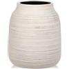 Briful - Grande vaso in ceramica rustica usurata, vaso vintage da fattoria, terracotta naturale, ceramica antica, decorazione per soggiorno, cucina, camino, tavolo, 21,1 cm, bianco