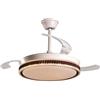 DRW Lampada Ventilatore da Soffitto Bianco di design con pale retrattili 3 Colori di Luci e Telecomando Ø106x36-53 cm Lampada:ø45 cm
