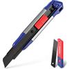 WORKPRO Set Taglierino 18mm in Alluminio, Coltello Multiuso Taglierino per Moquette, Lame a Strappo SK5 con Rivestimento Nero, incl. 10 Lame di Ricambio