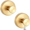 FANGCCC 2 ganci a ventosa per doccia, ganci autoadesivi per asciugamani, in acciaio inox, impermeabili, resistenti, per porte in vetro del bagno e della cucina (2, oro)