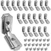 iMeshbean Raccordo angolare a T, angolo interno in alluminio, 20 pezzi 3030, scanalatura 8 M6, angolo esterno T Slot 90°, connettore angolare interno con viti (3030 - 20 pezzi)