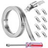 NAEBRO Fascette Stringitubo Regolabile, Lunghezza 2.5m Acciaio Inox, Larghezza 12.7mm Fascetta in Metallo, con Fissaggio Per il Collegamento di Tubi Tubazioni Cavi