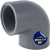 MONTERAL Tubo Gomito PVC U con Angolo di 90° Ø 50 mm x 1 1/2" Ha un Collegamento a Colla e Filettature Interne - Garanzia di 10 Anni - MONTERAL