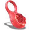 Future of your pleasure Sensual FOPS Anello Peniano Vibrante Rosa - 2-in-1 Accessorio per Uomini e Donne, Stimolatore Clitorideo con 9 modalità di vibrazione, Estremamente Rigido per Erezioni Intense, Ricaricabile USB, Rosso N05-28