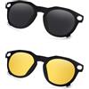 AOZAN Occhiali da sole polarizzati a clip con montatura nera opaca compatibile con Oakley Meta HSTN OW8002 51 mm per uomini e donne - Onyx Black & HI-DEF Yellow