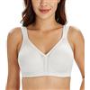 Lemorosy Reggiseno Minimizer Taglie Forti da Donna Comodo per Quotidiana Coppe Piene Non Imbottite Senza Ferretto a Tenuta Forte (4C,Bianco)