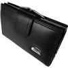 Quenchy London Portafoglio da Donna in Pelle con Blocco RFID E NFC - 8 Vani Porta Carte di Credito con Chiusura in Metallo - 2 Sezioni per Banconote - Vano Portafoto - Col. Nero QL439K