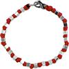 Spadarella Gioielli Vlnet ® | Bracciale Spadarella | Cubetti in Argento 925 Diametro 6 mm | Cotone Nautico Rosso | Fatto a Mano in Italia | Unisex | Lunghezza 17 cm