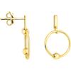SOFIA MILANI - Orecchini da Donna in Argento 925 - Placcati in Oro - Orecchino Pendente a Cerchio Barra Sfera - E1322