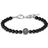 GAVU Bracciale Uomo in Pietre Naturali con Charm Bussola Rosa dei Venti, Bracciale Tormalina Nera da Uomo
