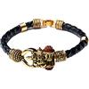 Wonder Care Rudraksha Shiv Om Trishul Damroo Kada per uomo, braccialetto Lord Shiva Bahubali per uomo, ragazzo | Kada in ottone religioso | Bracciale moda a misura libera