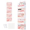 Clastyle Portaoggetti da Appendere Marmo Organizer da Appendere per Donne Ragazze Vestiti Pannolino Giocattolo Organizzatore Appeso da Porta per Camera da Letto Bagno, Rosa, 5 Scomparti
