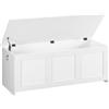 HOOBRO Cassapanca Portaoggetti da 100 cm con Cerniere di Sicurezza, Scatola Contenitore con Coperchio Ribaltabile, per Ingresso, Camera da Letto, Soggiorno, Bianco EWT141CW01