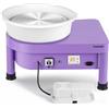 Huanyu 30cm tornio per Ceramica con Sistema a Pipistrello 350W tornio Elettrico per Adulti e Principianti tornio Professionale per ceramisti con Kit di Strumenti per Ceramica (Viola)