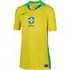 Nike Brasile 2025 Stadium Home (Squadra Femminile) Dri-Fit Replica Maglia da Calcio per Bambini più Grandi, Lightening/Green Spark/Green Spark, FZ9194-718, L