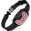 IHPUKIDI Collare Anti Abbaiamento per Cani, Ricaricabile e a Vibrazione - Impermeabile IP67 per Cuccioli e Adulti - Efficace e Confortevole - Rosa