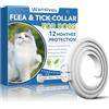 Wansiven Collare Antipulci per Gatti, Collare Antizecche Naturale Regolabile 48 cm, Protezione 12 Mesi (Blu-1pcs)