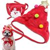 OIXEYA Costume Natalizio per Cani e Gatti, Cappello Natalizio, Fascia, Sciarpe e Bavaglino, Rosso, Taglia Media per Cani Fino a 7,5 kg