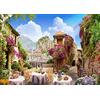 BELECO 2.1x1.6m Tessuto Europa Antica Città Vecchia Italia Sfondo fotografico Toscana Primavera Floreale Street Cafe Ristorante Montagna Città Scenario per decorazioni per feste a tema italiano