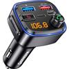 Gizmovine Trasmettitore FM Bluetooth Auto, Dispositivo BT per Auto Accendisigari, Rafforzamento del Basso, Collegare Telefono alla Macchina, USB C QC PD 30W Adattatore Radio per Autoradio