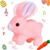 xinrongda Giocattolo di Peluche Elettronico Interattivo Coniglio, Coniglio Peluche Interattivo, Coniglietto Pasquale con Suoni e Orecchie Mobili, Giocattolo Realistico per Bambini, Ragazzi e Ragazze(Rosa)