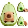 SKIPTHYBER Capybara - Peluche a forma di avocado, 2 in 1, amovibile, carino, giocattolo di peluche, per decorazione della casa, 35 cm