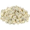 QUARKZMAN 200Pcs Mini Dadi, 8mm/0.31 Dadi Quadrati Piccoli In Acrilico A Sei Facce Con Punti Per Giochi Da Tavolo Feste E Attività, Beige/Nero