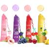 Domality Set di 4 Lucidalabbra Profumati Alla Frutta con Portachiavi e Ornamenti di Frutta Realistici, Olio Labbra Idratante e a Lunga Durata, Finitura Lucida, Idrata e Volumizza le Labbra