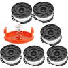 ERHUO 6 pezzi di bobina e filo per tagliabordi con 1 coperchio per bobina, compatibile con tagliabordi Black+Decker Sostituire A6485 A6481 AF-100 ST5530-GB GLC3630L20-GB STC1820PC-GB BESTA530-GB BESTA525-GB