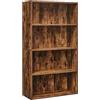 VASAGLE CUSTOS Collezione - Libreria Scaffale a 4 Ripiani, Portaoggetti, Organizzatore con Scomparti, Ripiani Aperti e Regolabili, per Soggiorno, Ufficio, Camera da Letto, Marrone Vintage LBC164X01