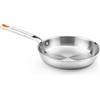 BRA Efficient Inox | Padella 28 cm, a tre strati (interno acciaio inox 18/10 + interno alluminio + esterno acciaio inox 18/0 magnetico), adatte per induzione, senza antiaderente, manico rivettato