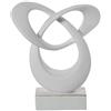 DRW Figura da tavolo astratta in ceramica bianca e oro finitura sabbia 33x28x16 cm