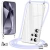 Vauki Cover per Samsung Galaxy S25 Ultra con Cordino, Custodia con Laccio Collana Tracolla Trasparente Silicone TPU+PC Bumper Back Antigraffio Proteggere Case Corda per Samsung S25 Ultra, Viola