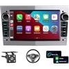 LSLYA Poste radio per Opel Astra h/Zafira b/Vivaro/Meriva/Vectra/Combo/Antara/Vectra/Signum 7 pollici con Android Auto Wireless CarPlay,GPS FM Spotify Podcast USB Telecamera Retromarcia Grigio SWC