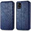 Roar Custodia a libro per Samsung Galaxy A51, blu | Custodia a portafoglio in pelle PU dal design elegante con design 3D: 2 scomparti per carte di credito, scomparto per denaro