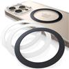 Lamicall Adesivo Anello Metallo per Custodie Cellulare - [4 Pezzi] [0.5mm Ultrasottile] Anello Magnetico Compatibile con MagSafe Accessore/Caricatore Wireless, per iPhone 16 15 14 13 12 11 & Android